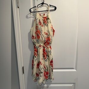 Abercrombie & Fitch Red and Cream Floral Dress